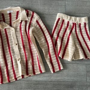 STRIPED WOVEN MATCHING SET